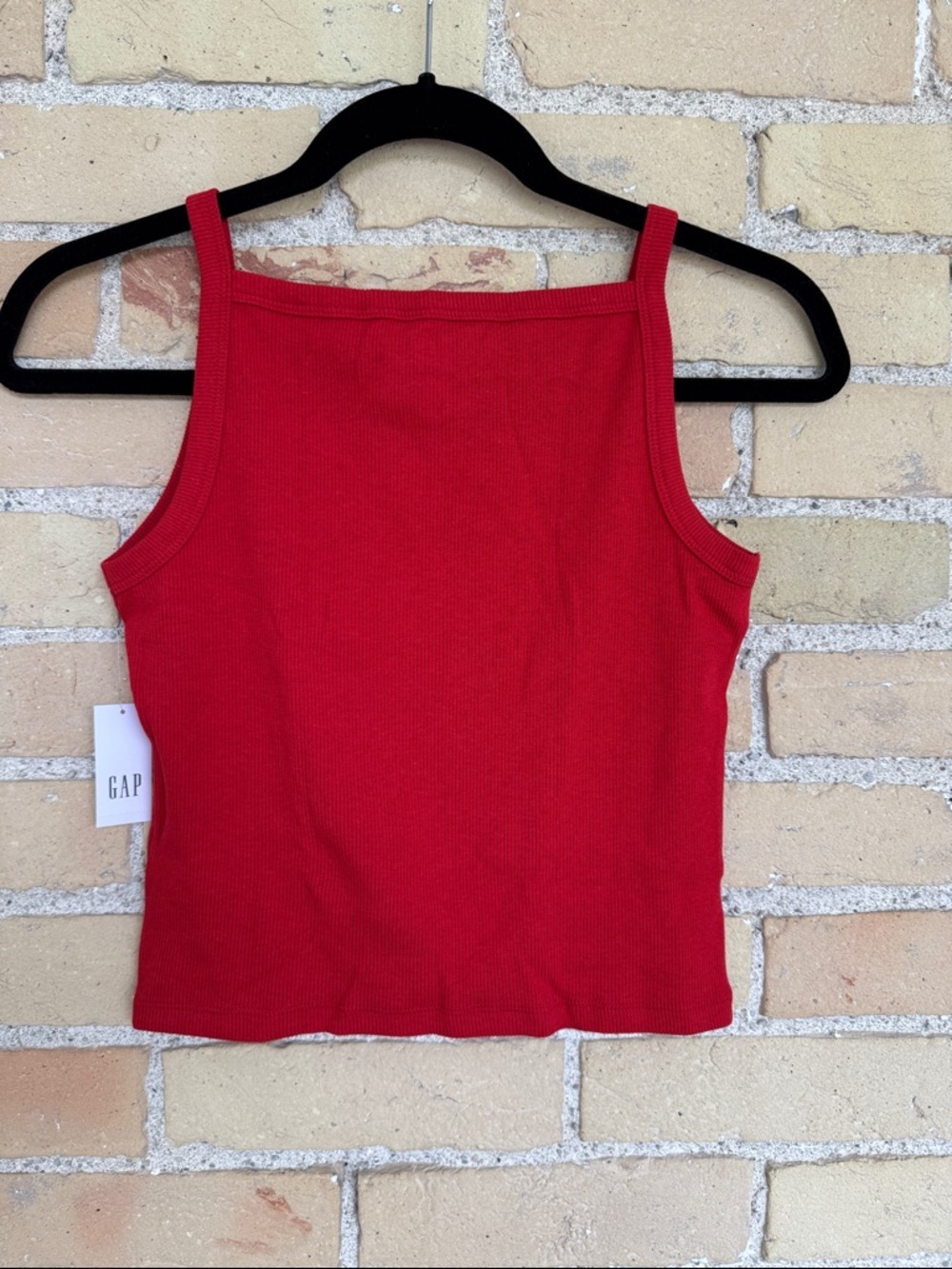 NWT GAP Red Ribbed Square-Neck Tank - Picture 5 of 5